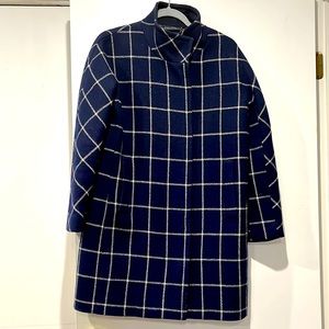 J. Crew Windowpane check duffle coat